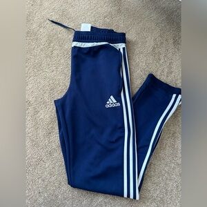 Adidas Kids Dark Blue Joggers with White Stripes
